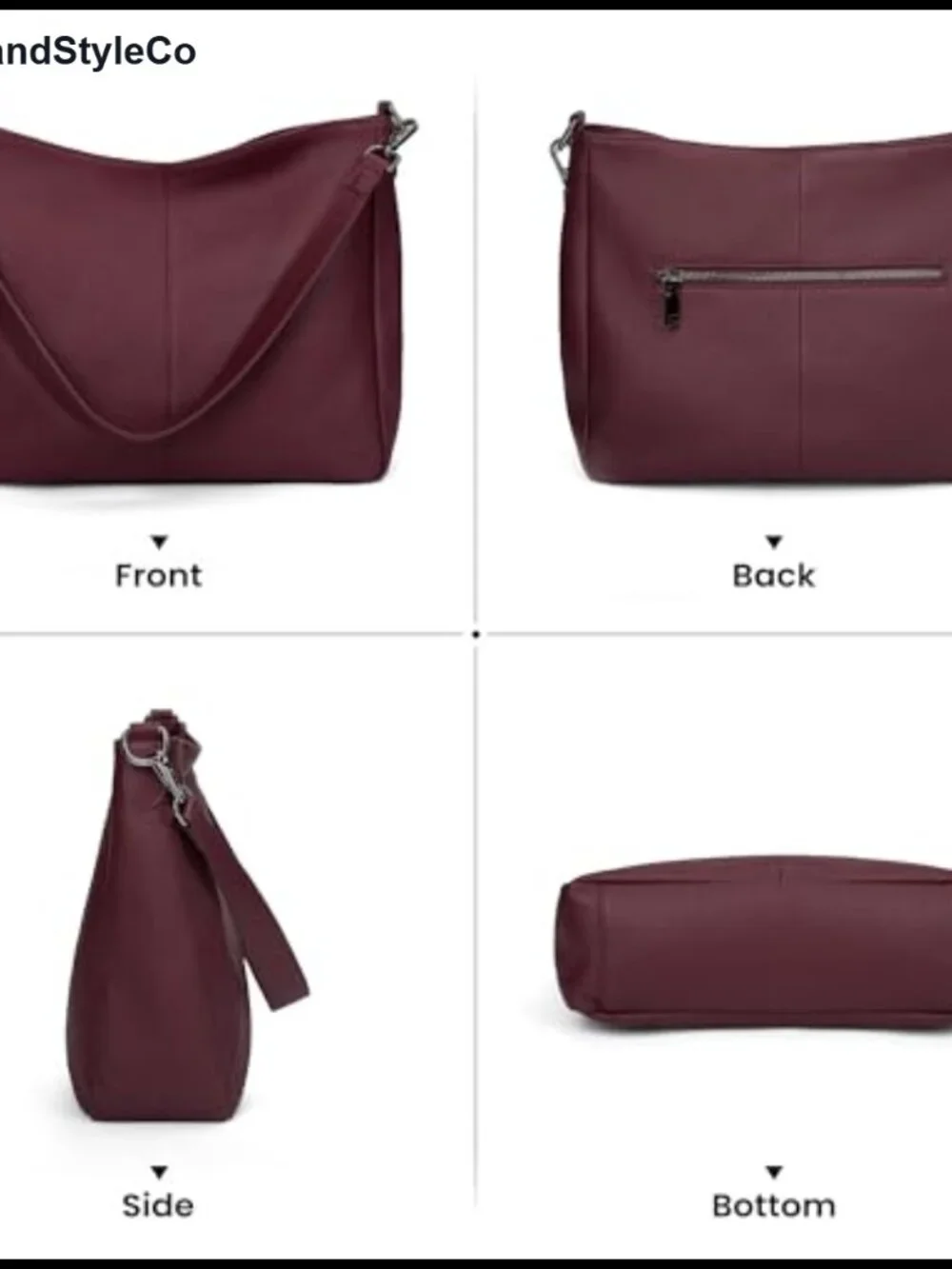Genuine Leather Hobo Shoulder Bag Crossbody Purse for Women